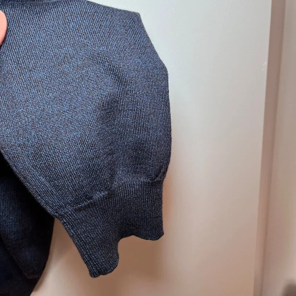 Toscano Firenze Mens Navy V-Neck Pull Over Merino Wool Sweater XXL - Picture 5 of 10